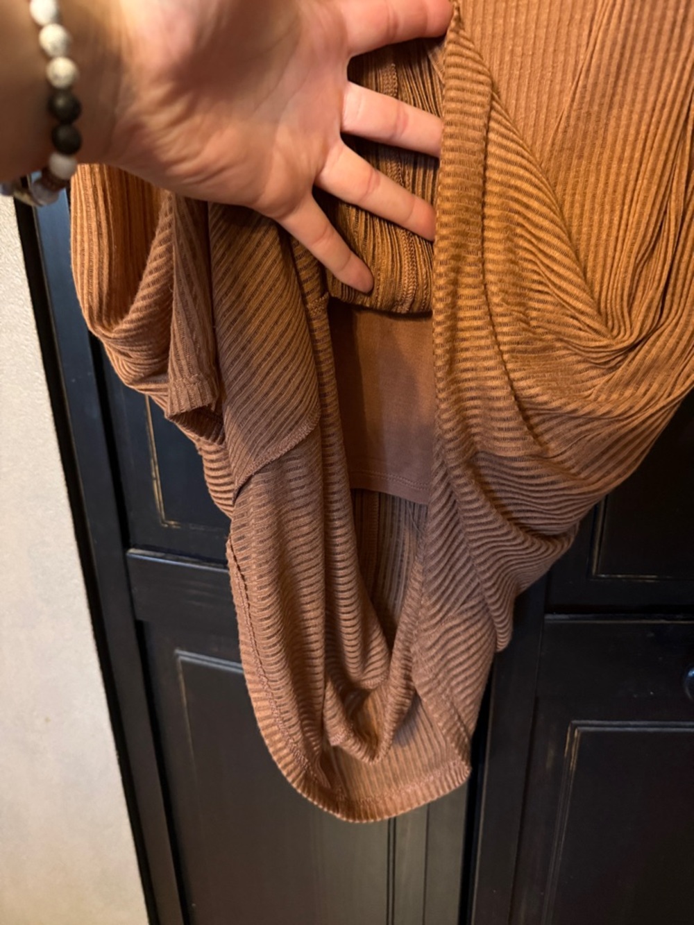Express Ribbed Button-Front Maxi Dress - Picture 7 of 8